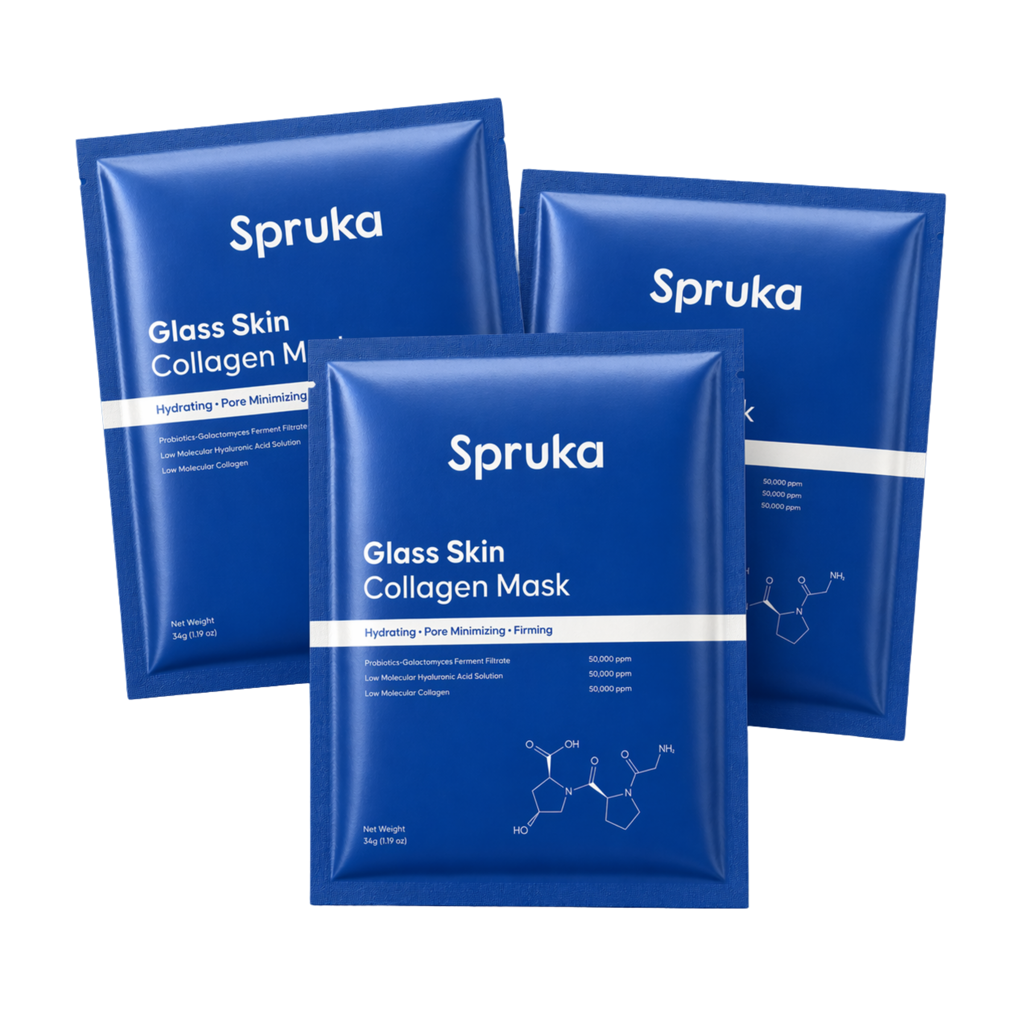 Spruka Glass Skin Collagen Mask product packs